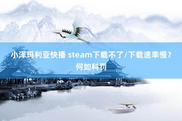 小泽玛利亚快播 steam下载不了/下载速率慢？何如科罚