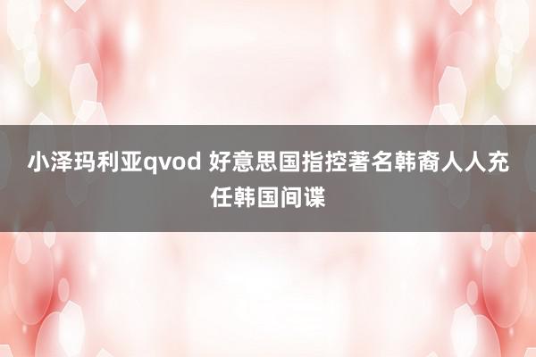 小泽玛利亚qvod 好意思国指控著名韩裔人人充任韩国间谍