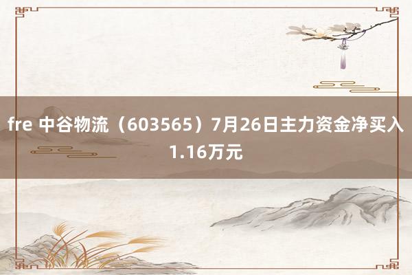 fre 中谷物流（603565）7月26日主力资金净买入1.16万元