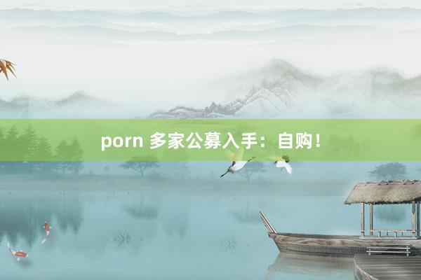 porn 多家公募入手：自购！