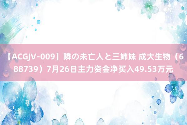 【ACGJV-009】隣の未亡人と三姉妹 成大生物（688739）7月26日主力资金净买入49.53万元