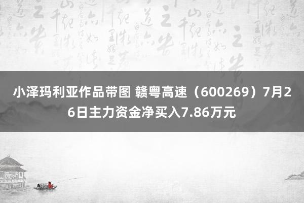 小泽玛利亚作品带图 赣粤高速（600269）7月26日主力资金净买入7.86万元