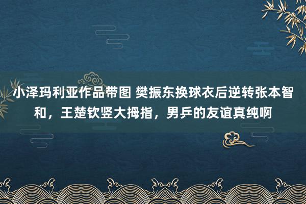 小泽玛利亚作品带图 樊振东换球衣后逆转张本智和，王楚钦竖大拇指，男乒的友谊真纯啊