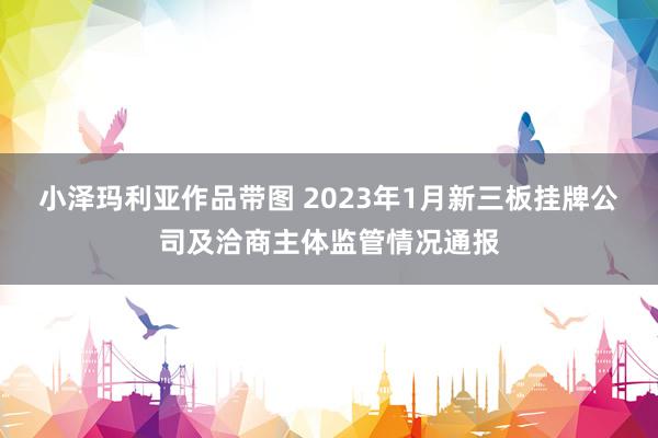 小泽玛利亚作品带图 2023年1月新三板挂牌公司及洽商主体监管情况通报