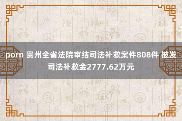 porn 贵州全省法院审结司法补救案件808件 披发司法补救金2777.62万元