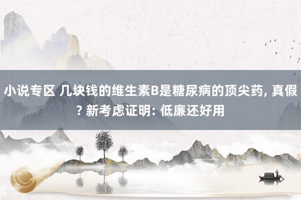 小说专区 几块钱的维生素B是糖尿病的顶尖药, 真假? 新考虑证明: 低廉还好用