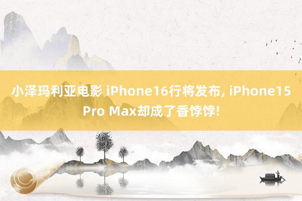 小泽玛利亚电影 iPhone16行将发布, iPhone15Pro Max却成了香饽饽!