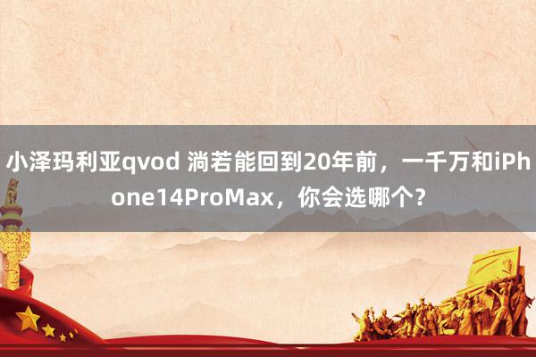 小泽玛利亚qvod 淌若能回到20年前，一千万和iPhone14ProMax，你会选哪个？