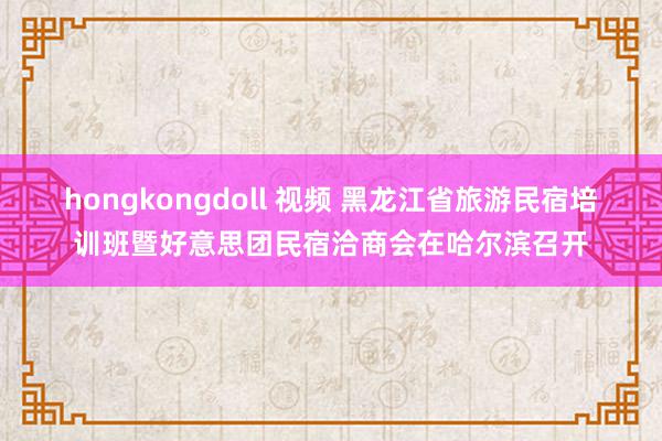 hongkongdoll 视频 黑龙江省旅游民宿培训班暨好意思团民宿洽商会在哈尔滨召开