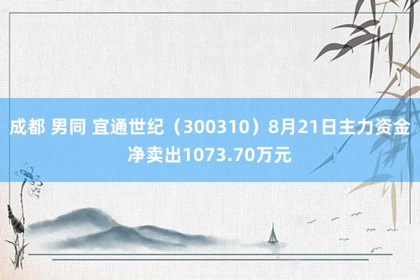 成都 男同 宜通世纪（300310）8月21日主力资金净卖出1073.70万元